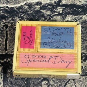 Hampton Art 3 Piece Stamp Set  Best Wishes With Love On Your Special Day VW0144